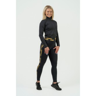 NEBBIA - Dámska fitness mikina 833 (black-gold)