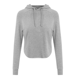 JUST COOL - Dámská crop mikina s kapucňou JC054 (sports grey)