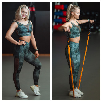 NEBBIA - EKO legíny so sieťkou BREATHE 400 (camo green)