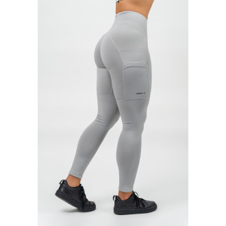 NEBBIA - Legíny s vysokým pásom LEG DAY GOALS 248 (light grey)