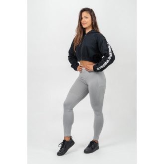 NEBBIA - Crop mikina s kapucňou ICONIC 254 (black)