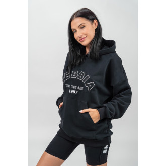 NEBBIA - Oversize mikina s kapucňou GYM RAT 256 (black)