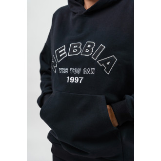 NEBBIA - Oversize mikina s kapucňou GYM RAT 256 (black)