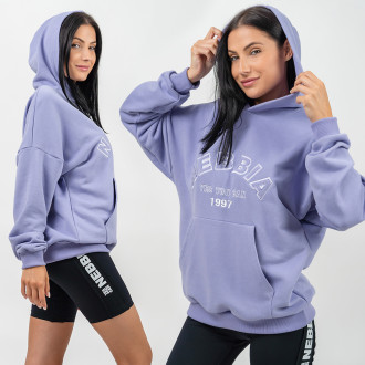 NEBBIA - Oversize mikina s kapucňou GYM RAT 256 (light purple)