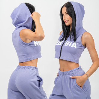 NEBBIA - Crop mikina bez rukávov MUSCLE MOMMY 258 (light purple)