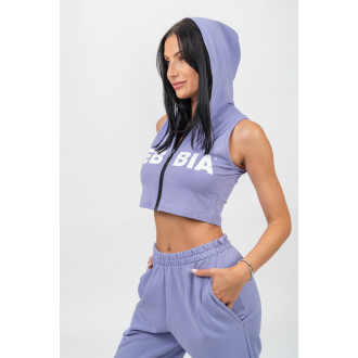 NEBBIA - Crop mikina bez rukávov MUSCLE MOMMY 258 (light purple)