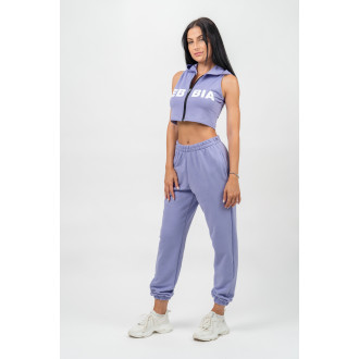 NEBBIA - Crop mikina bez rukávov MUSCLE MOMMY 258 (light purple)