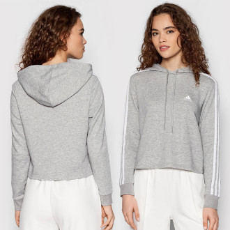 ADIDAS - Crop mikina 3-Stripes (sivá) GM5592