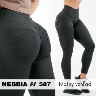 NEBBIA - Lifting Effect Bubble Butt legíny s vysokým pásom 587 (black)