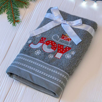 Sivý vianočný uterák JOY (OLXMAS08)