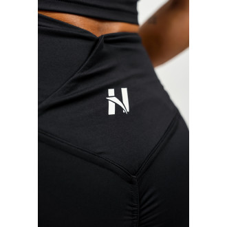 NEBBIA - Legínové šortky s vysokým pásom AGILE 475 (black)