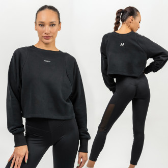 NEBBIA - Crop mikina GYM SPIRIT 483 (black)