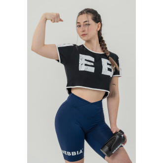 NEBBIA - Crop top tričko GAME ON 610 (black)