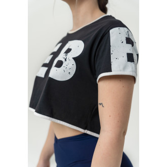 NEBBIA - Crop top tričko GAME ON 610 (black)