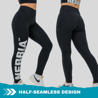 NEBBIA - Fitness legíny s vysokým pásom GLUTE CHECK 613 (black)