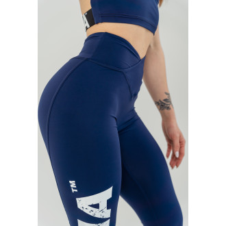 NEBBIA - Fitness legíny s vysokým pásom GLUTE CHECK 613 (dark blue)