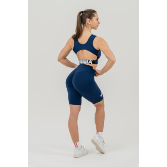 NEBBIA - Crop top tielko GYM THERAPY 618 (dark blue)