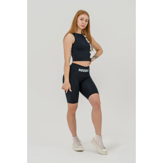 NEBBIA - Cyklistické šortky s vysokým pásom GYM THERAPY 628 (black)