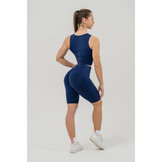 NEBBIA - Cyklistické šortky s vysokým pásom GYM THERAPY 628 (dark blue)