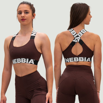 NEBBIA - Športová podprsenka so strednou podporou ICONIC 230 (dark brown)