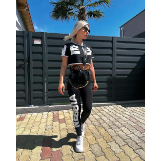 NEBBIA - Fitness legíny s vysokým pásom GLUTE CHECK 613 (black)