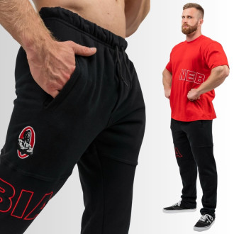 NEBBIA - Pánske tepláky s logom Mr.Olympia 705 (black)