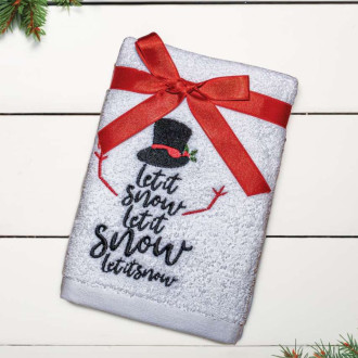 Vianočný uterák LET IT SNOW (bielo-červená) (OLXMAS12)