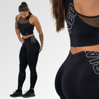 NEBBIA - Športové legíny s vysokým pásom 443 (black)