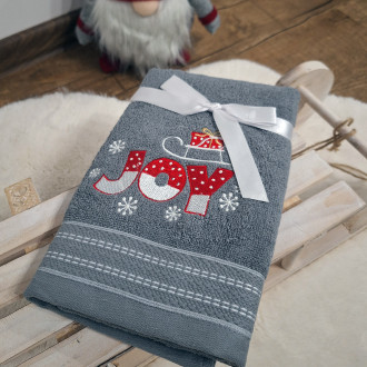 Sivý vianočný uterák JOY (OLXMAS08)