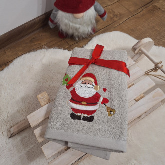 Vianočný uterák SANTA CLAUS (hnedo-červená) (OLXMAS17)