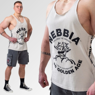 NEBBIA - Pánske tielko do posilňovne 791 (light grey)