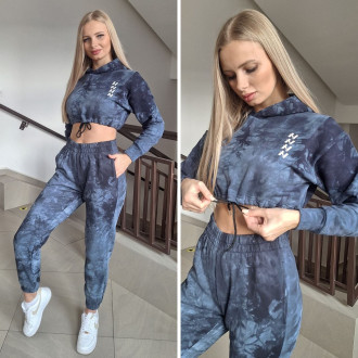 NEBBIA - Dámske batikované tepláky Re-fresh 590 (blue)