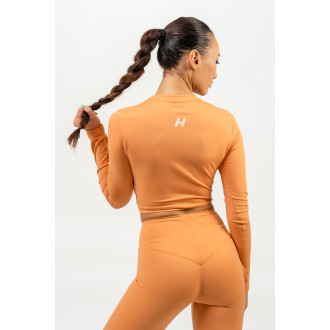 NEBBIA - Crop top s dlhým rukávom ELEVATED 468 (orange)