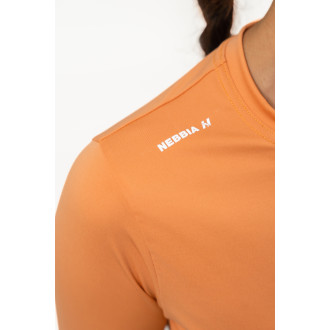NEBBIA - Crop top s dlhým rukávom ELEVATED 468 (orange)