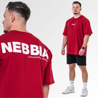 NEBBIA - Unisex oversized tričko Gym Essentials 381 (dark red)