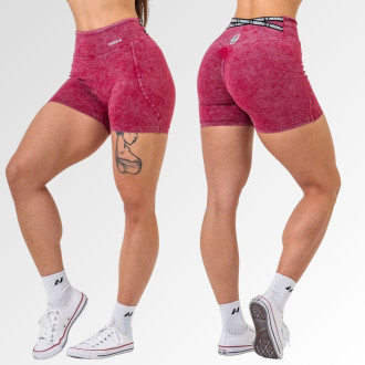 NEBBIA - Washed legínové šortky s vysokým pásom HERITAGE 780 (red)