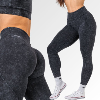 NEBBIA - Washed fitness legíny s vysokým pásom GYM WARRIOR 776 (black)