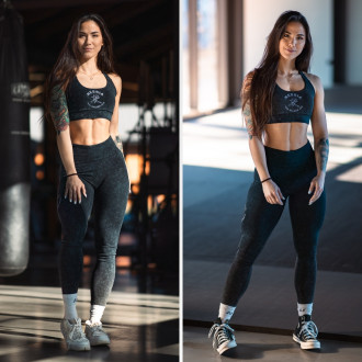 NEBBIA - Washed fitness legíny s vysokým pásom GYM WARRIOR 776 (black)
