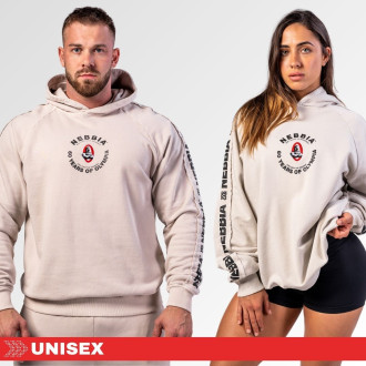 NEBBIA - Unisex washed mikina s kapucňou HERITAGE 793 (light grey)