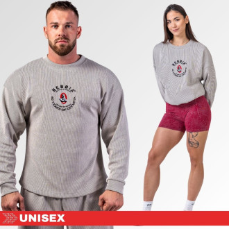NEBBIA - Unisex oversized mikina bez kapucne SIGNATURE 797 (light grey)