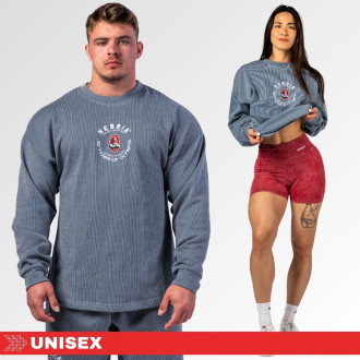 NEBBIA - Unisex oversized mikina bez kapucne SIGNATURE 797 (blue)