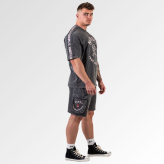 NEBBIA - Washed voľné cargo šortky LEGACY 787 (black)
