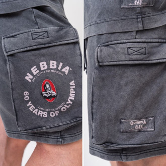 NEBBIA - Washed voľné cargo šortky LEGACY 787 (black)