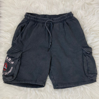 NEBBIA - Washed voľné cargo šortky LEGACY 787 (black)