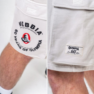 NEBBIA - Washed voľné cargo šortky LEGACY 787 (light grey)