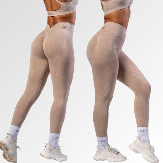 NEBBIA - Bezšvové legíny s vysokým pásom  MAXIMUM PUSH-UP 302 (cream)