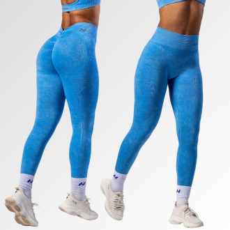 NEBBIA - Bezšvové legíny s vysokým pásom  MAXIMUM PUSH-UP 302 (blue)