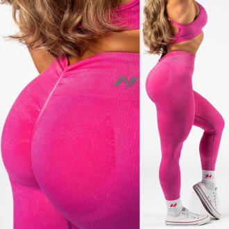 NEBBIA - Bezšvové legíny s vysokým pásom  MAXIMUM PUSH-UP 302 (pink)