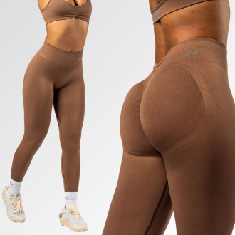 NEBBIA - Bezšvové legíny s vysokým pásom  MAXIMUM PUSH-UP 302 (brown)