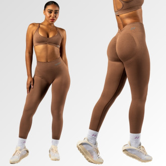NEBBIA - Bezšvové legíny s vysokým pásom  MAXIMUM PUSH-UP 302 (brown)